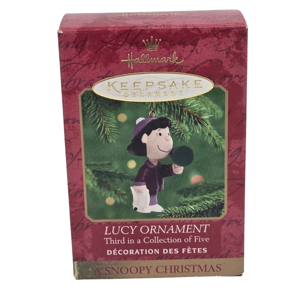 Hallmark Keepsake Lucy Ornament Snoopy Christmas Peanuts Purple QRP4174 NOS